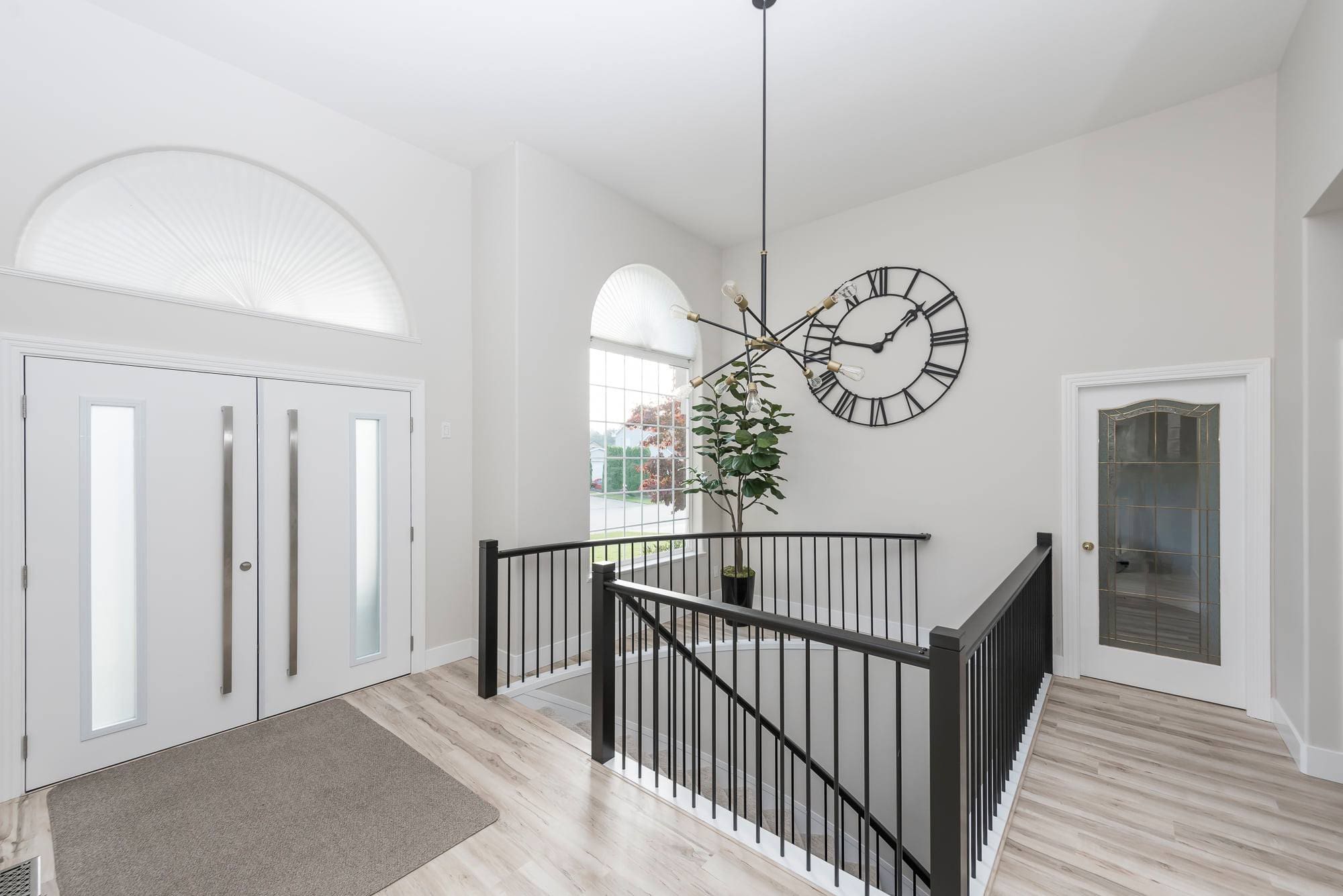 Roman numeral clock foyer Chilliwack BC