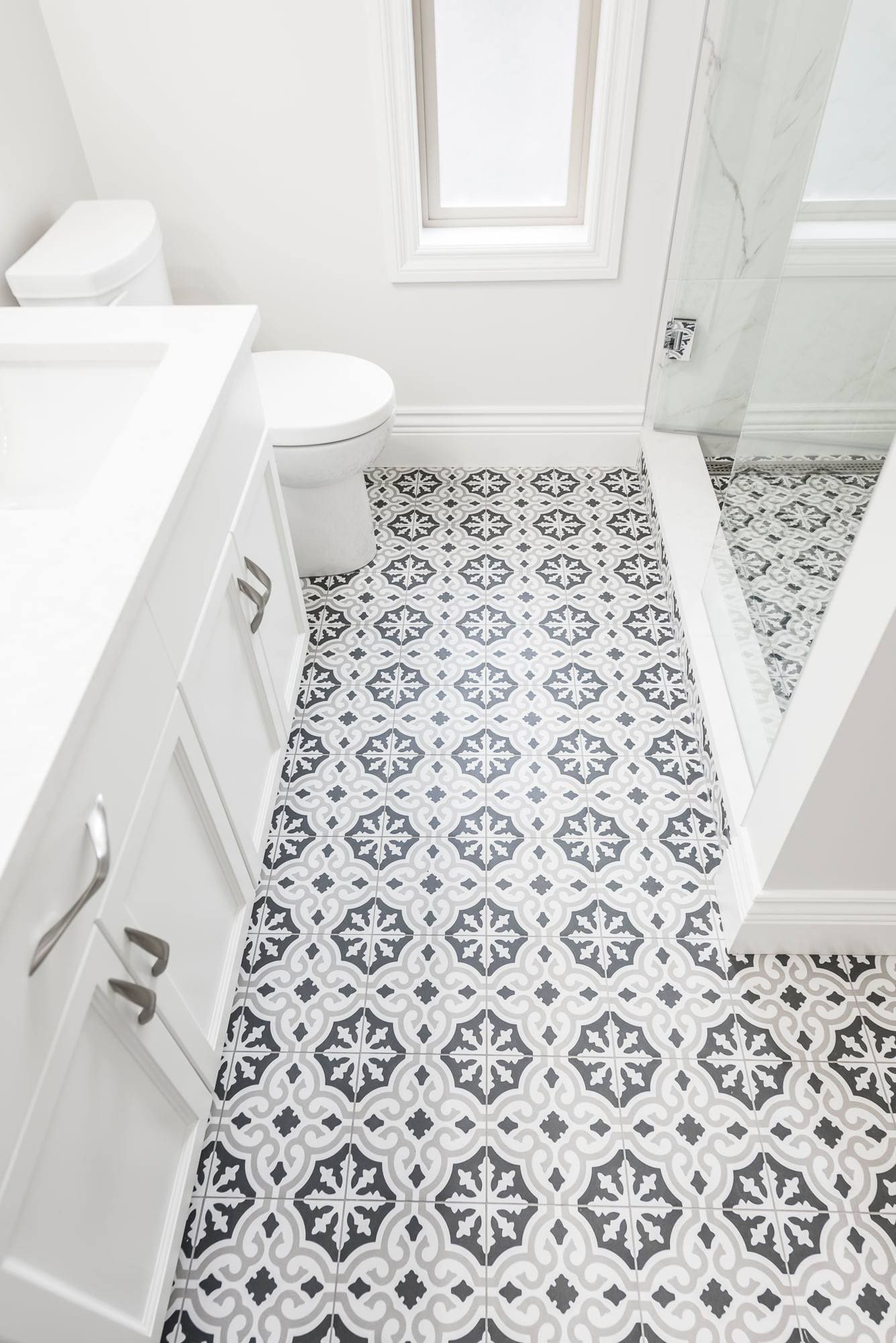 Patterned floor tile bathroom Chilliwack BC