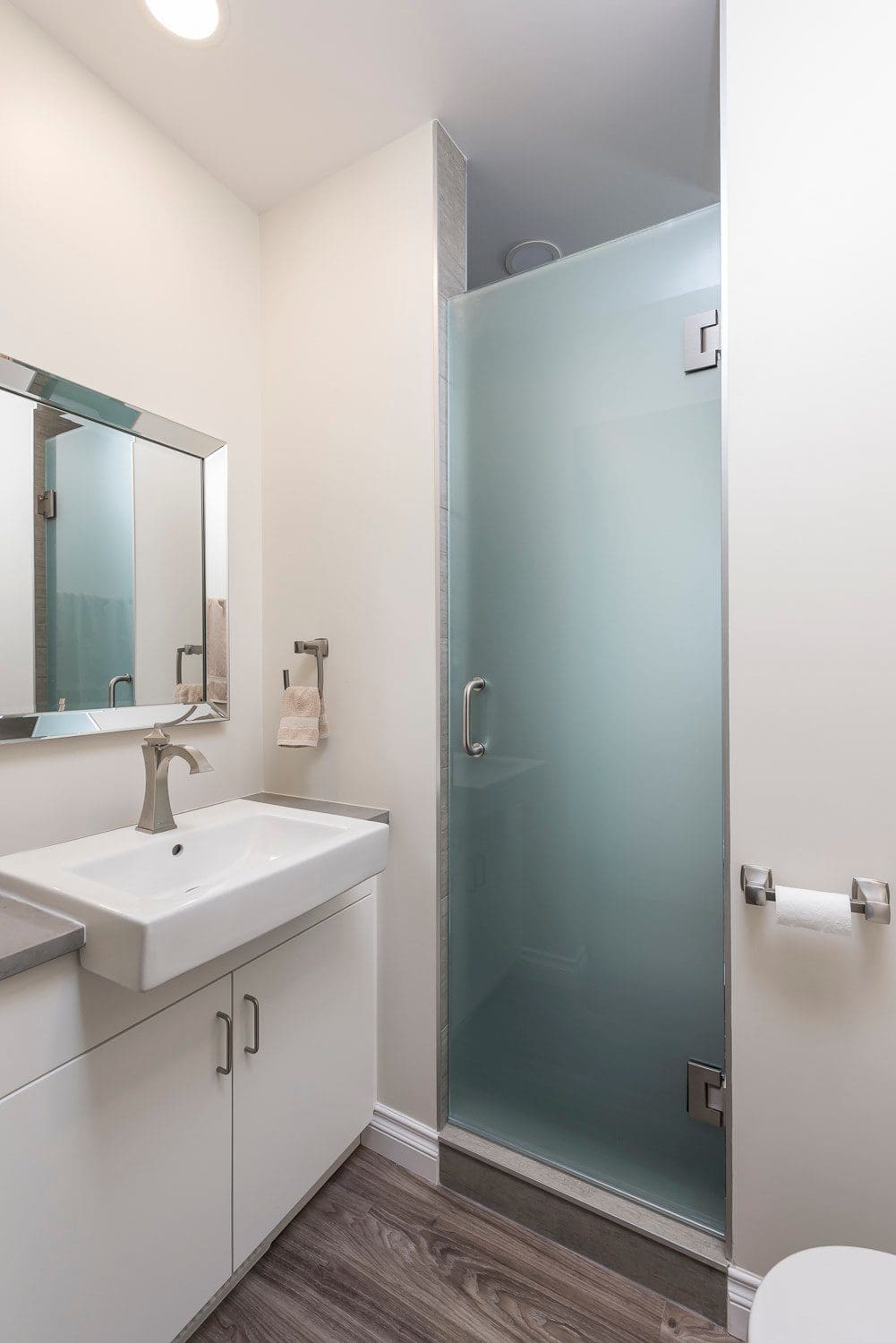 Frosted glass shower enclosure Chilliwack BC
