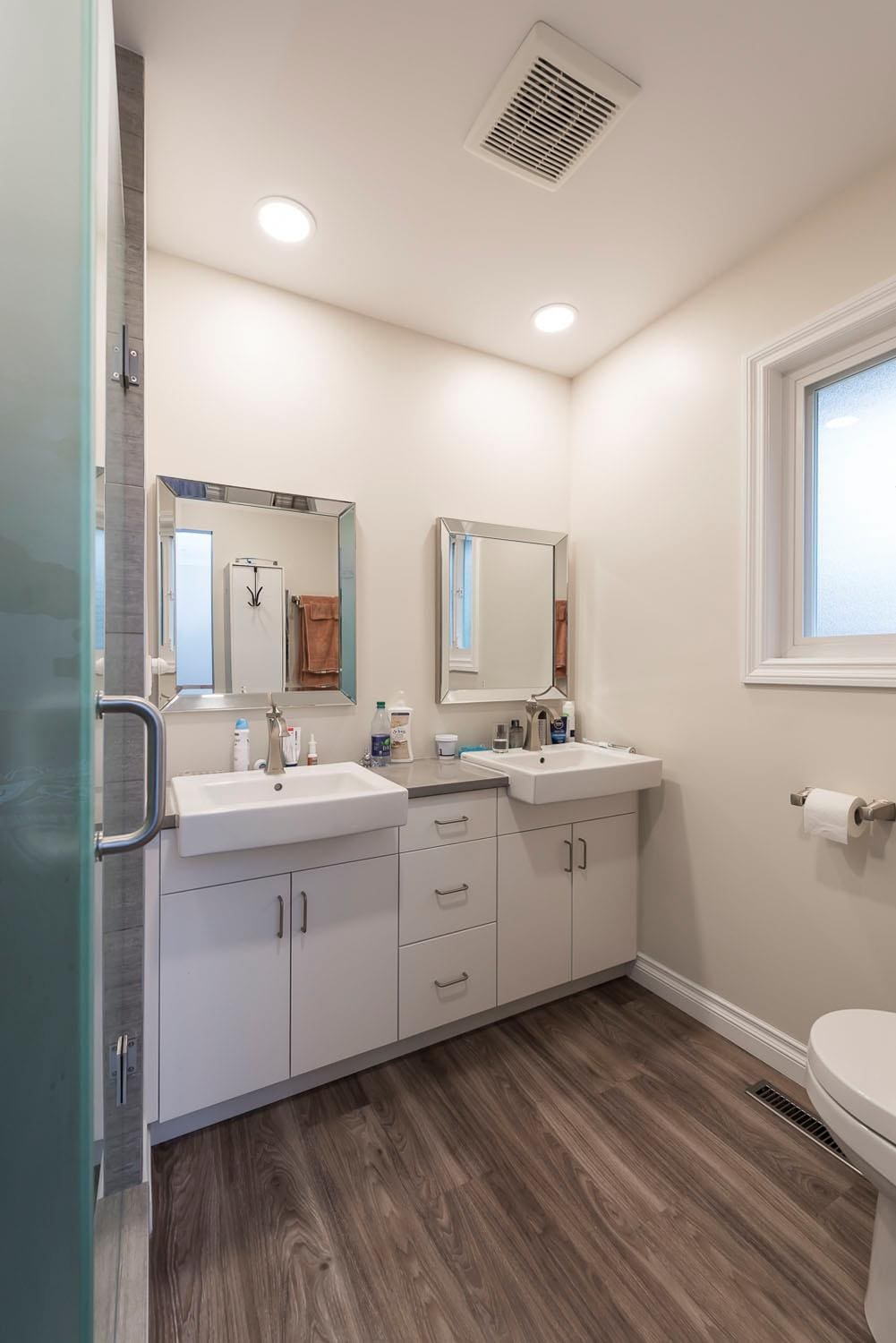 Double vanity bathroom renovation Chilliwack