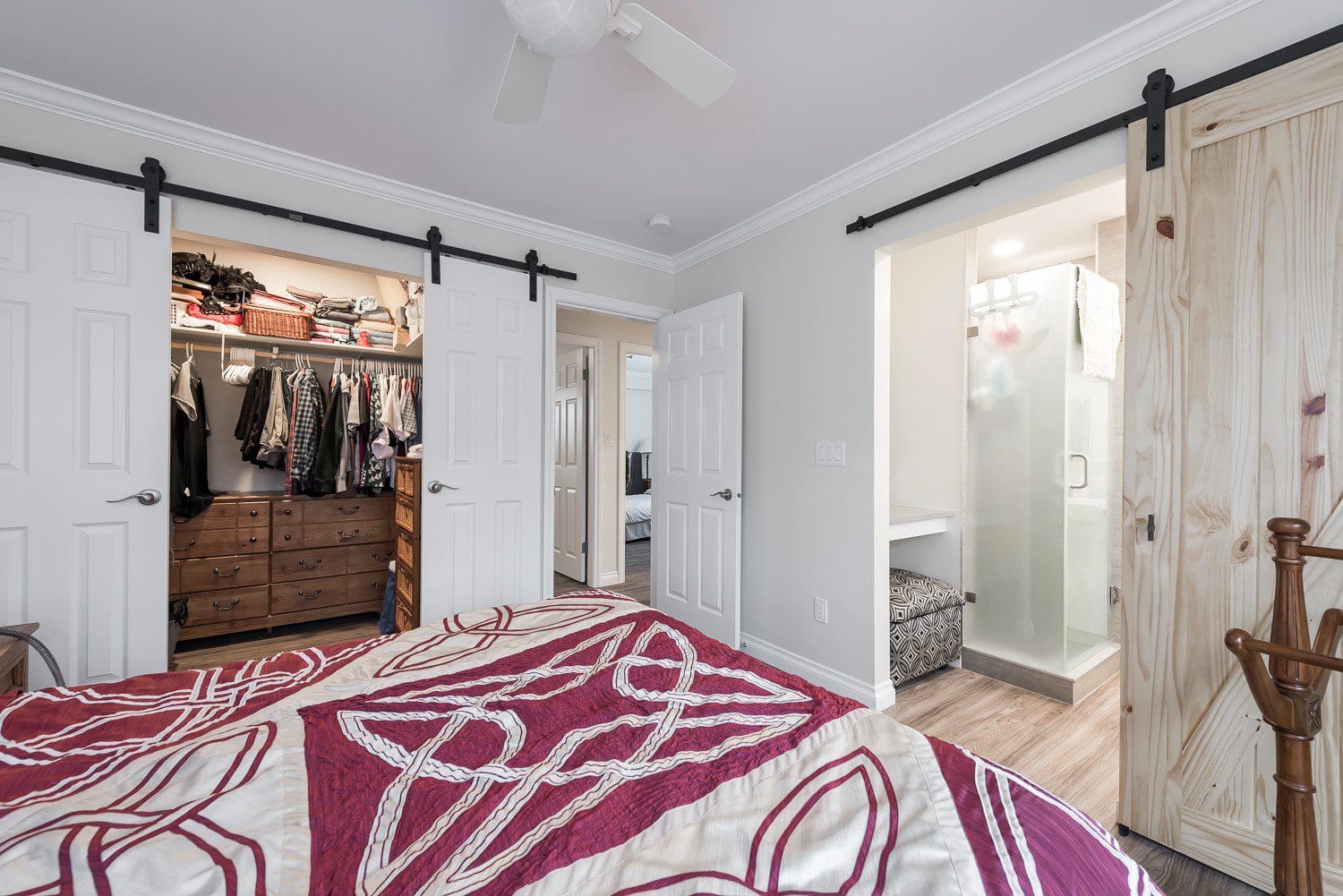 Barn door installation master bedroom