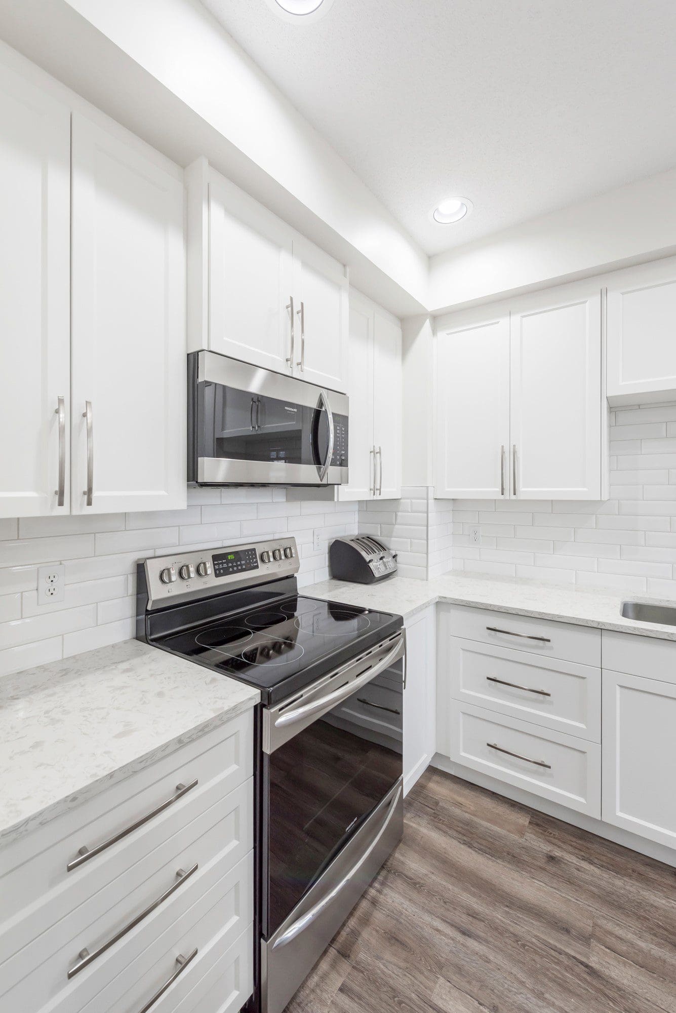 White kitchen renovation with modern finishes Chilliwack