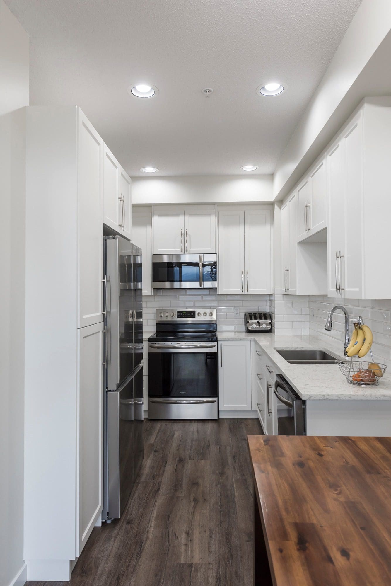 Modern kitchen design with white cabinets Fraser Valley