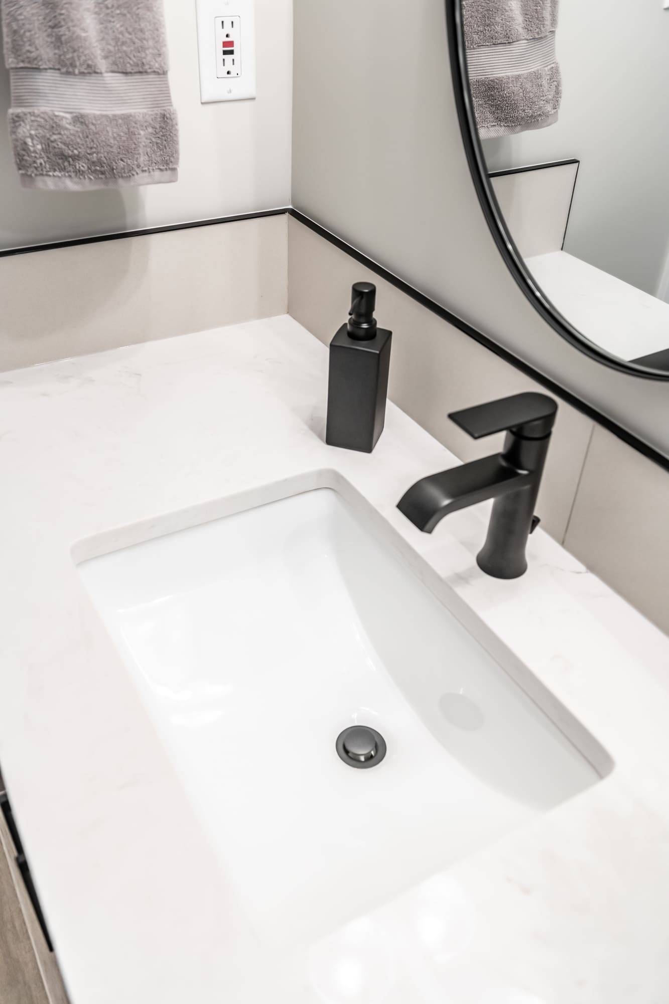 Black sink installation detail Chilliwack