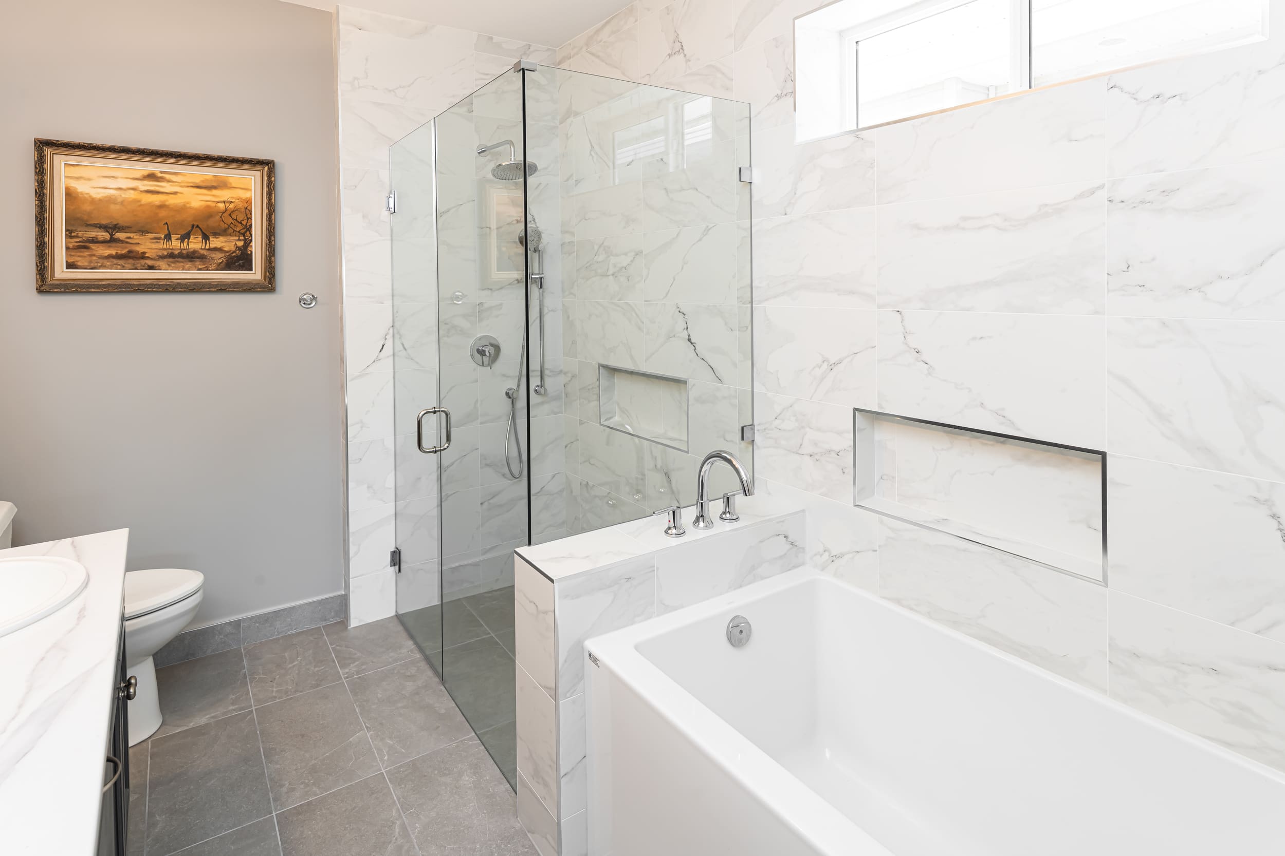 Adaptive bathroom renovation in Chilliwack with accessible design features, modern fixtures, and safe aging-in-place upgrades