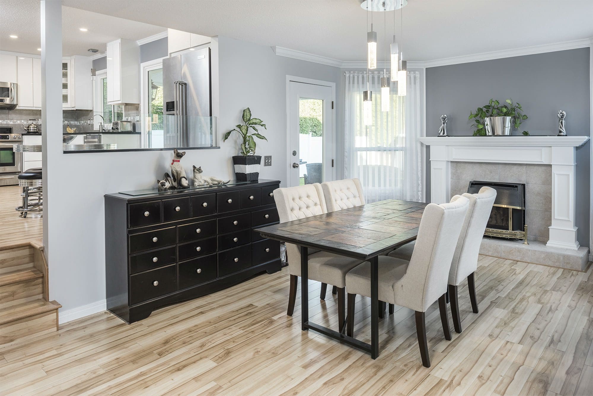 Open concept kitchen and dining room