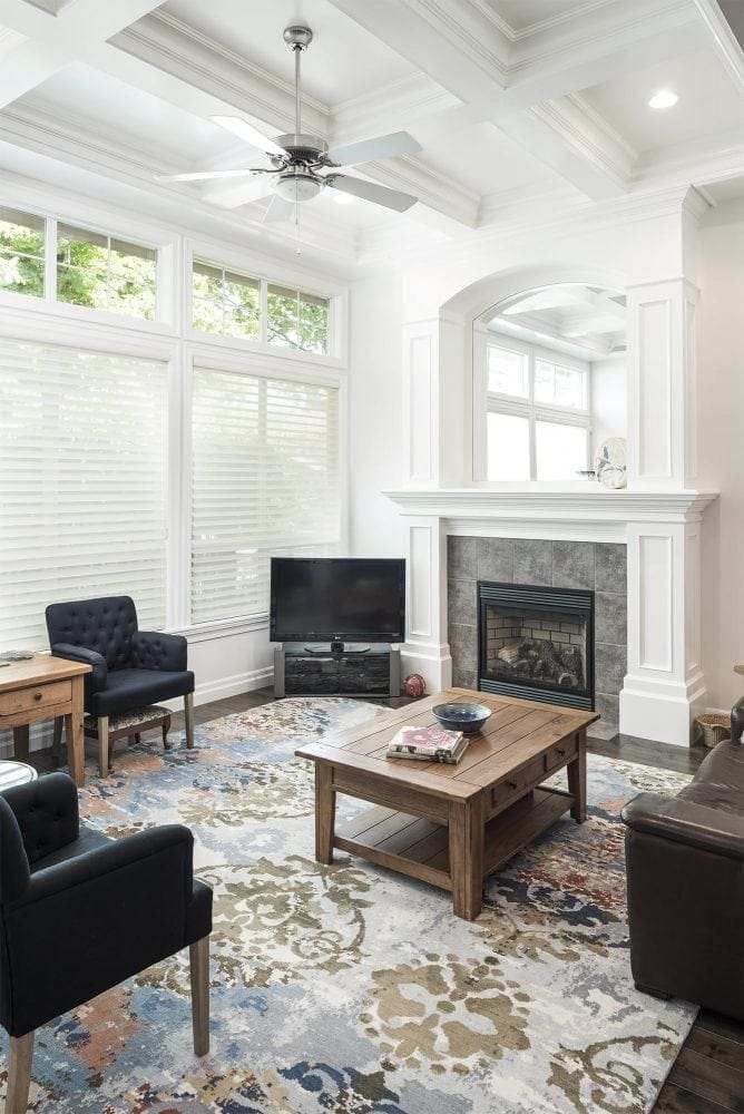 Coffered ceiling living room Chilliwack