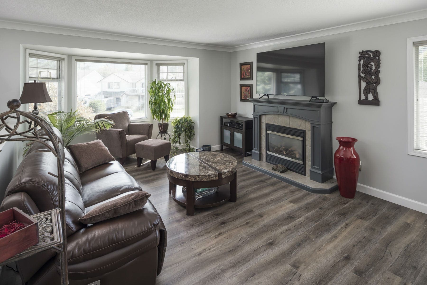 Fireplace living room Iris Place BC