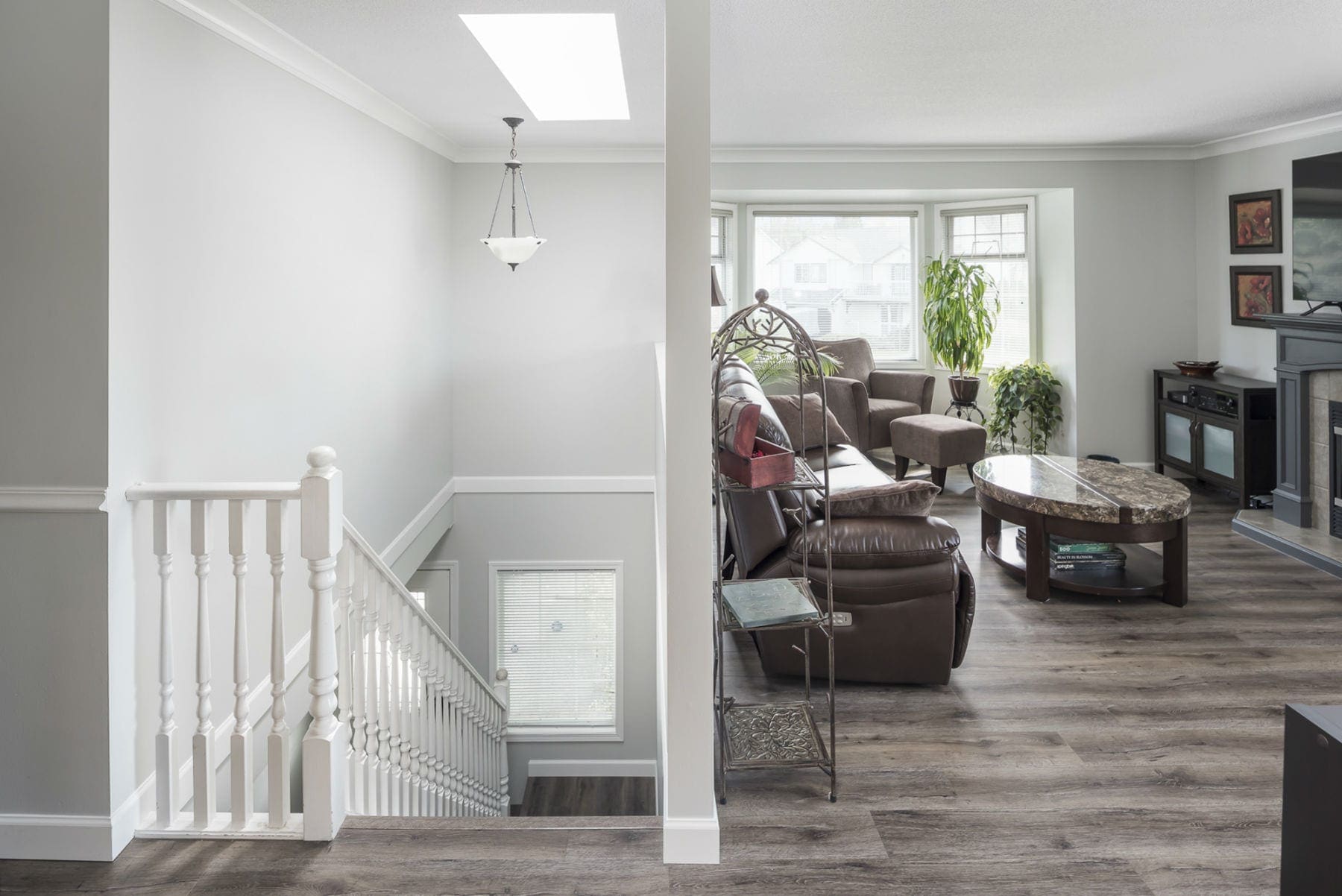 Staircase living area Iris Place Chilliwack