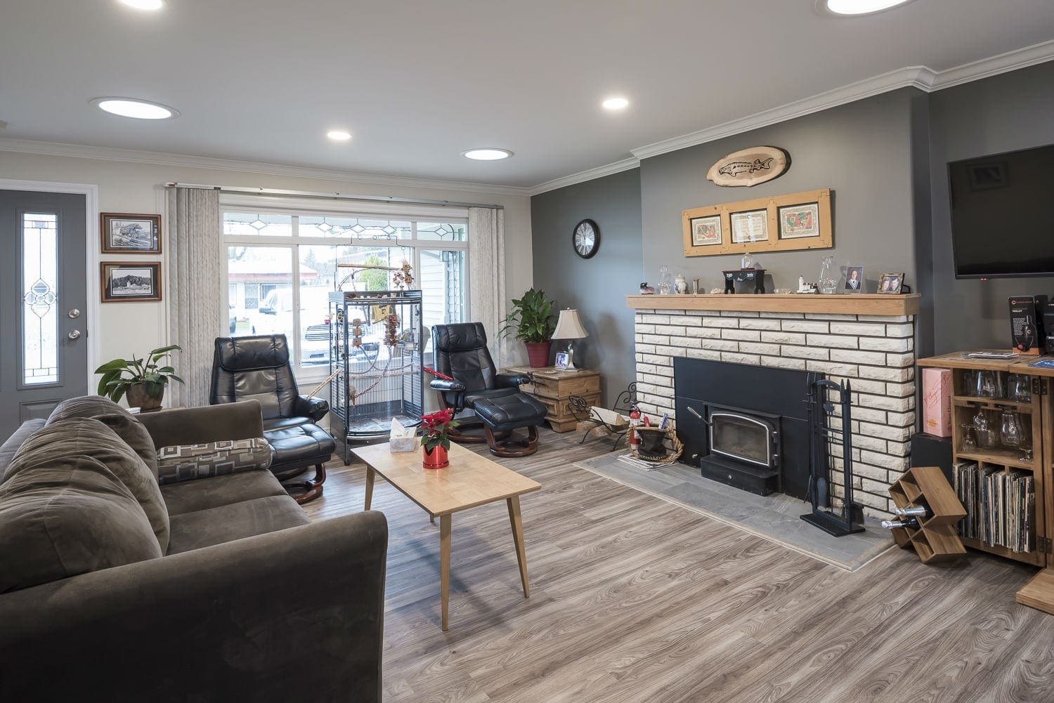 Living room fireplace Johnson home Chilliwack