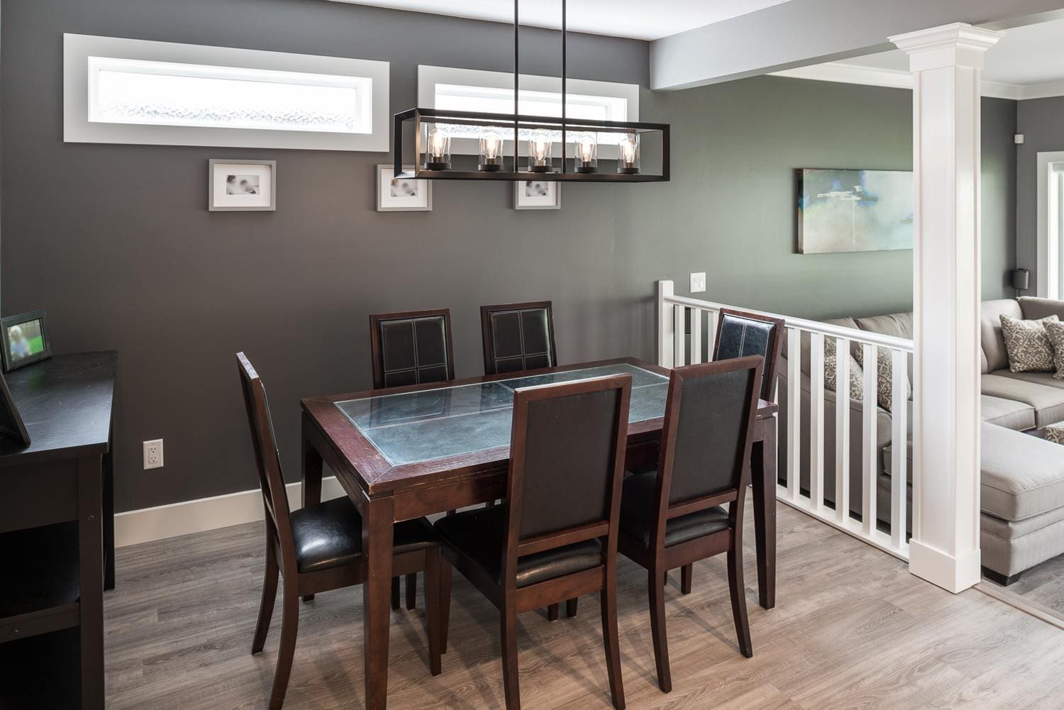 Gray dining room linear light Chilliwack
