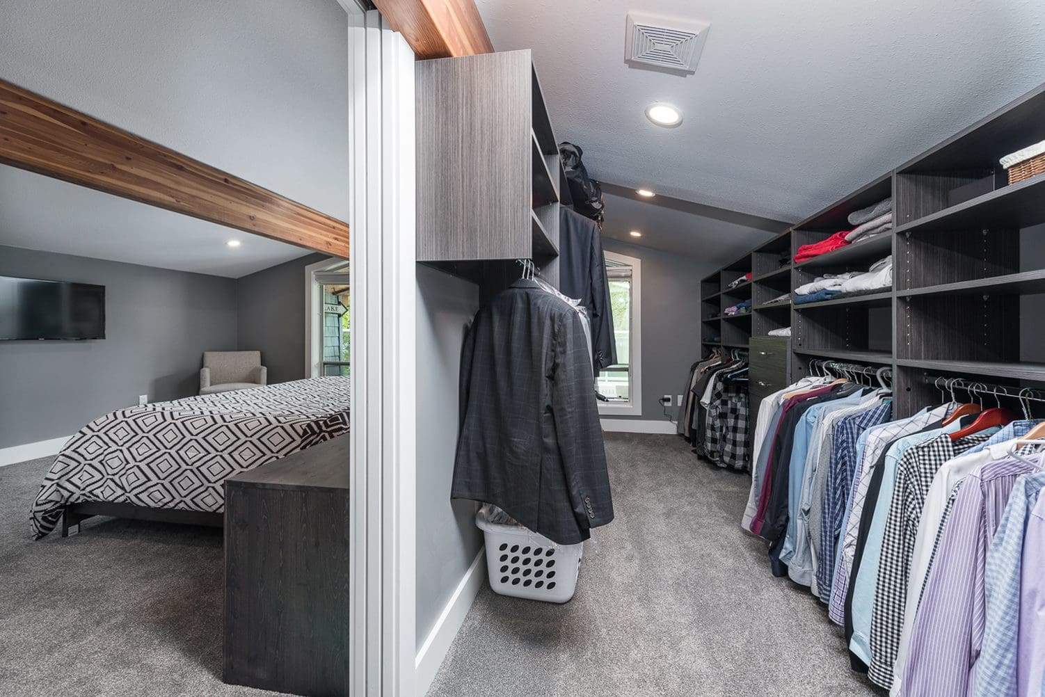 Master bedroom with walk-in closet