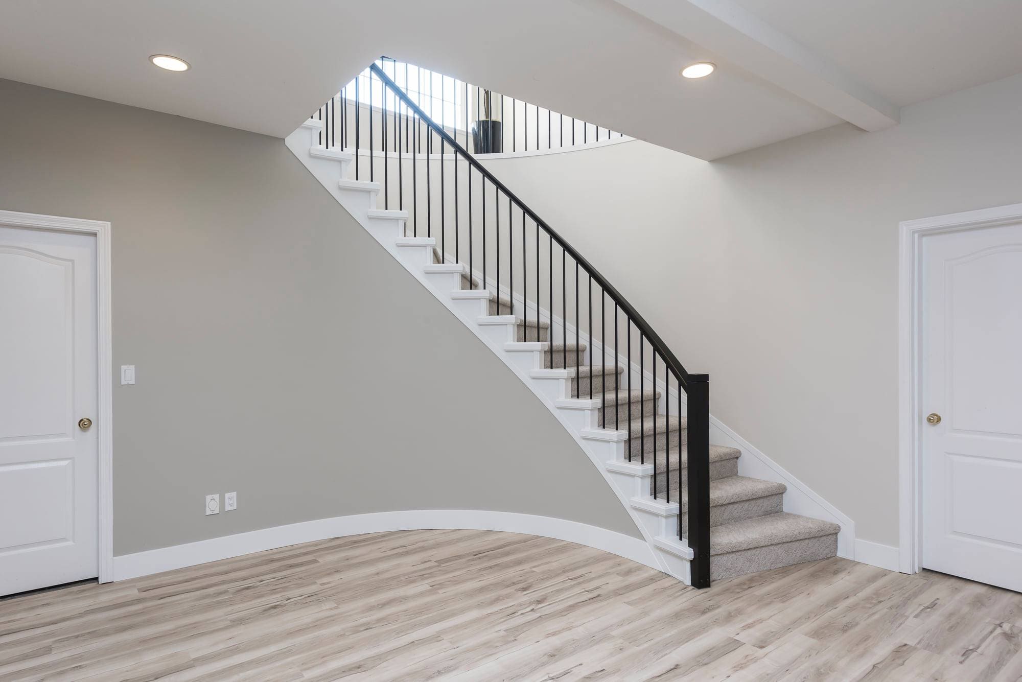 Curved staircase to basement Chilliwack BC