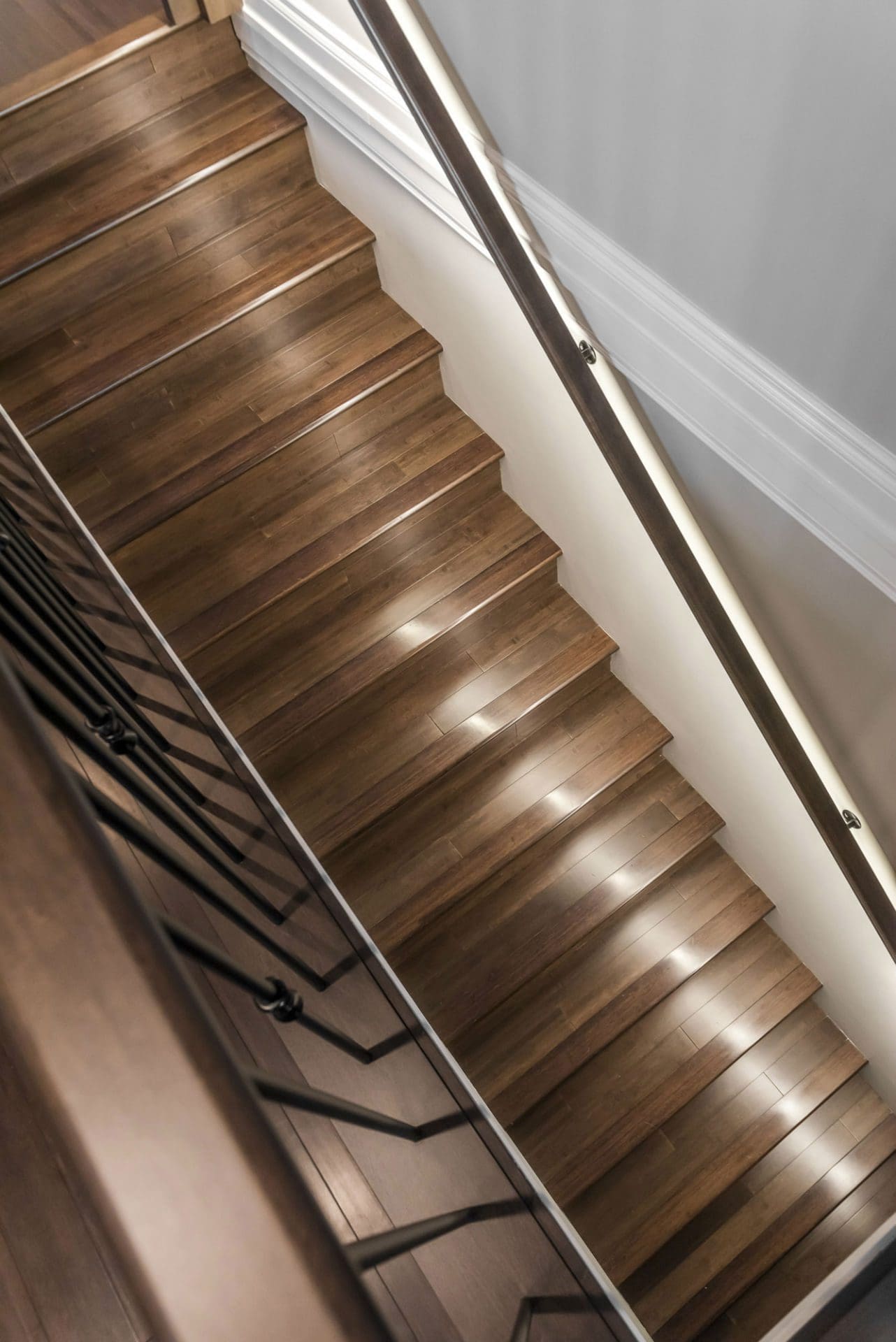 Hardwood stair treads with integrated LED lighting Chilliwack BC